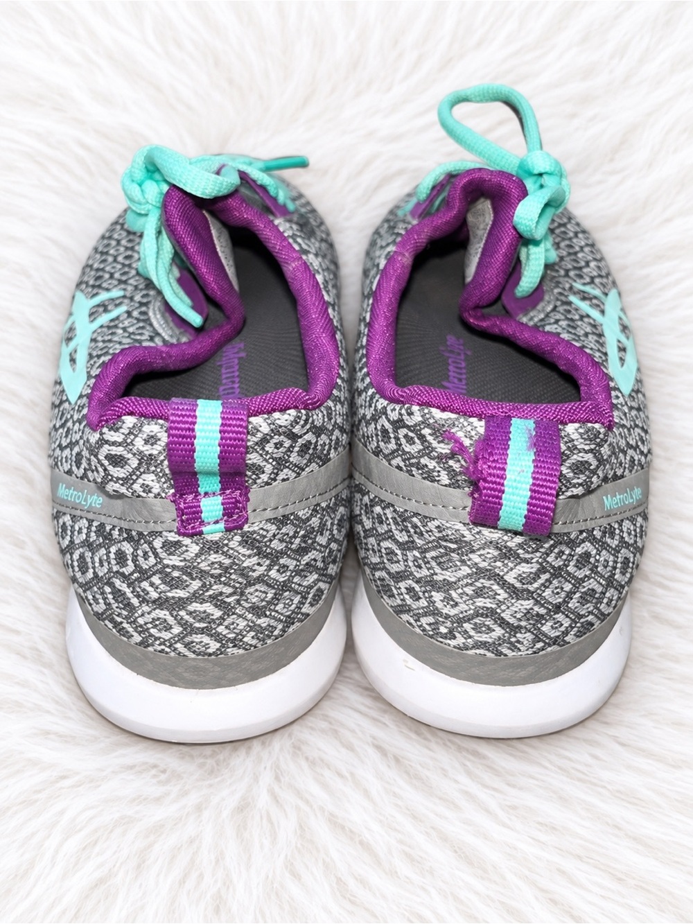 ASICS MetroLyte Walking Sneakers Women’s 8.5 | Purple Mint Gray Retro Athletic - Picture 5 of 7